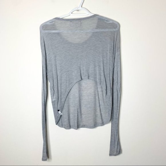 One Teaspoon Soho Wool Blend Cropped Top Long Sleeve Ochre Grey Size XXS - Picture 11 of 12